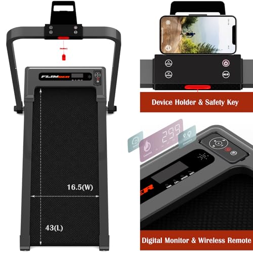 Walking Pad Treadmill, Under Desk Treadmills for Home Office, Mini Compact for Small Space, Mini Compact Folding Porable Running Machine