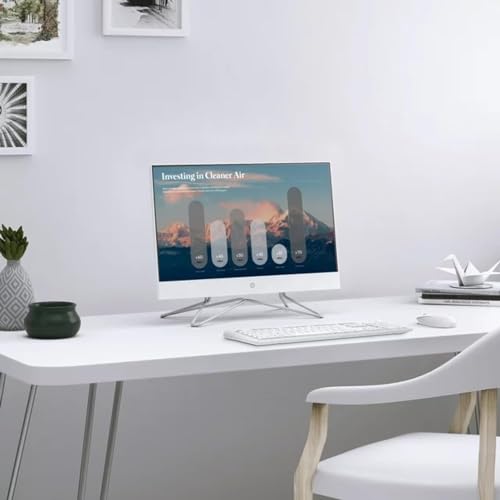 HP 21.5 inch All-in-One Desktop PC, 1080P FHD Display, 16GB RAM, 1TB PCIe SSD, Intel Dual-Core Celeron Processor, Windows 11 Pro, Webcam, WiFi, HDMI, RJ-45, Wired Keyboard & Mouse, w/WOWPC Bundle