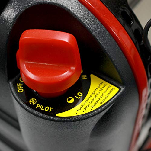 Mr Heater 4000 to 18000 BTU 3 Setting Portable LP Gas Heater Unit with Dual Tank Connection for Indoor and Outdoor Use, Black/Red