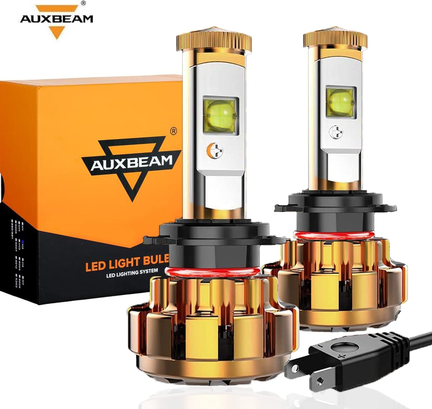 Auxbeam H7 LED Light Bulbs, 60W 12000lm H7 LED Fog Light Bulbs XHP50 Chips H7 Led Conversion Kits Light Bulbs F-16 Series (Pack of 2) Pack of 2