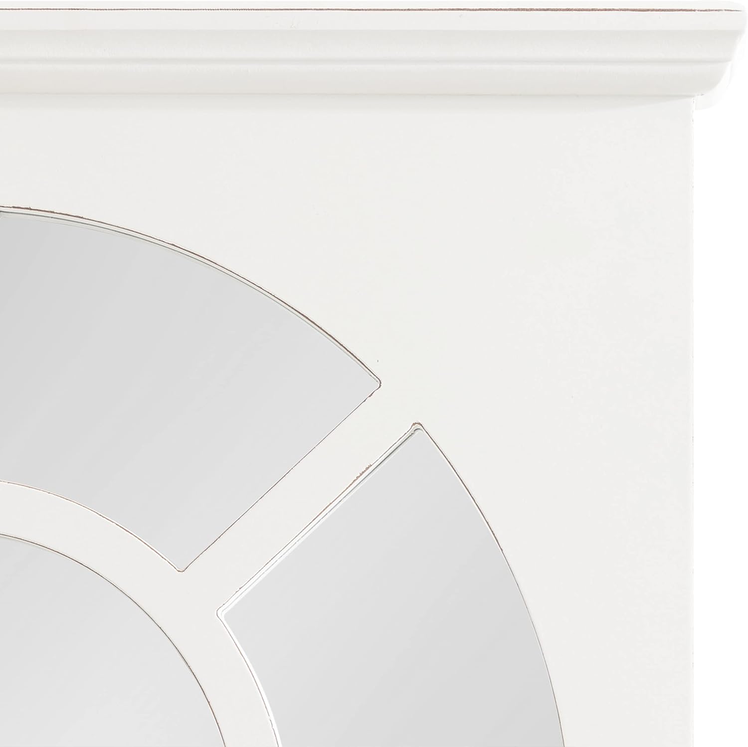 Kate and Laurel Wallhaus Traditional Arched Mirror with Shelf, 21 x 36, White, Coastal Decorative Wooden Window Mirror with Display Shelf for Use as Entryway Mirror Decor