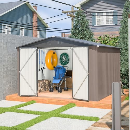6x4 Ft Outdoor Storage Shed, Heavy-Duty All-Weather Tool Shed with Lockable Doors, Durable Resin Construction for, Patio & Backyard Organization Black