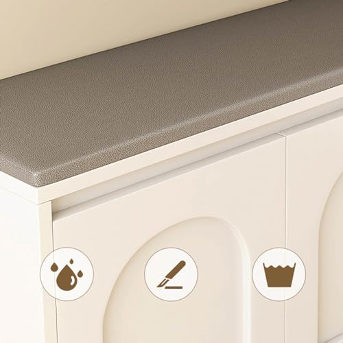 Shoe Bench with Cushion, Storage Bench with Padded Seat, Entryway Bench with Compartments, Shoe Rack for Entryway Living Room Bedroom Hallway, 42x30x72cm