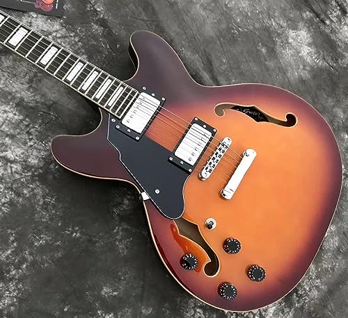 Custom Lefty Guitar Left Handed Jazz Electric Guitar Sunburst Color Jazzz Guitars Customized