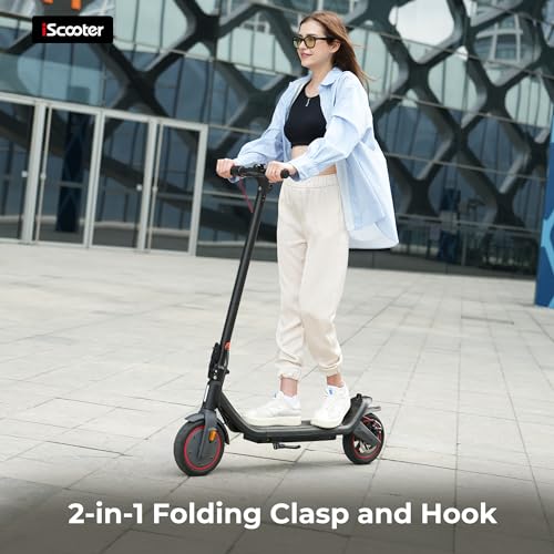 iScooter Electric Scooter for Adults, 18/12 Miles Long Range,22/19/18 Mph Top Speed, Commuting Electric Scooter with Cruise Control, Double Braking Systems Escooter for Adults and Teens