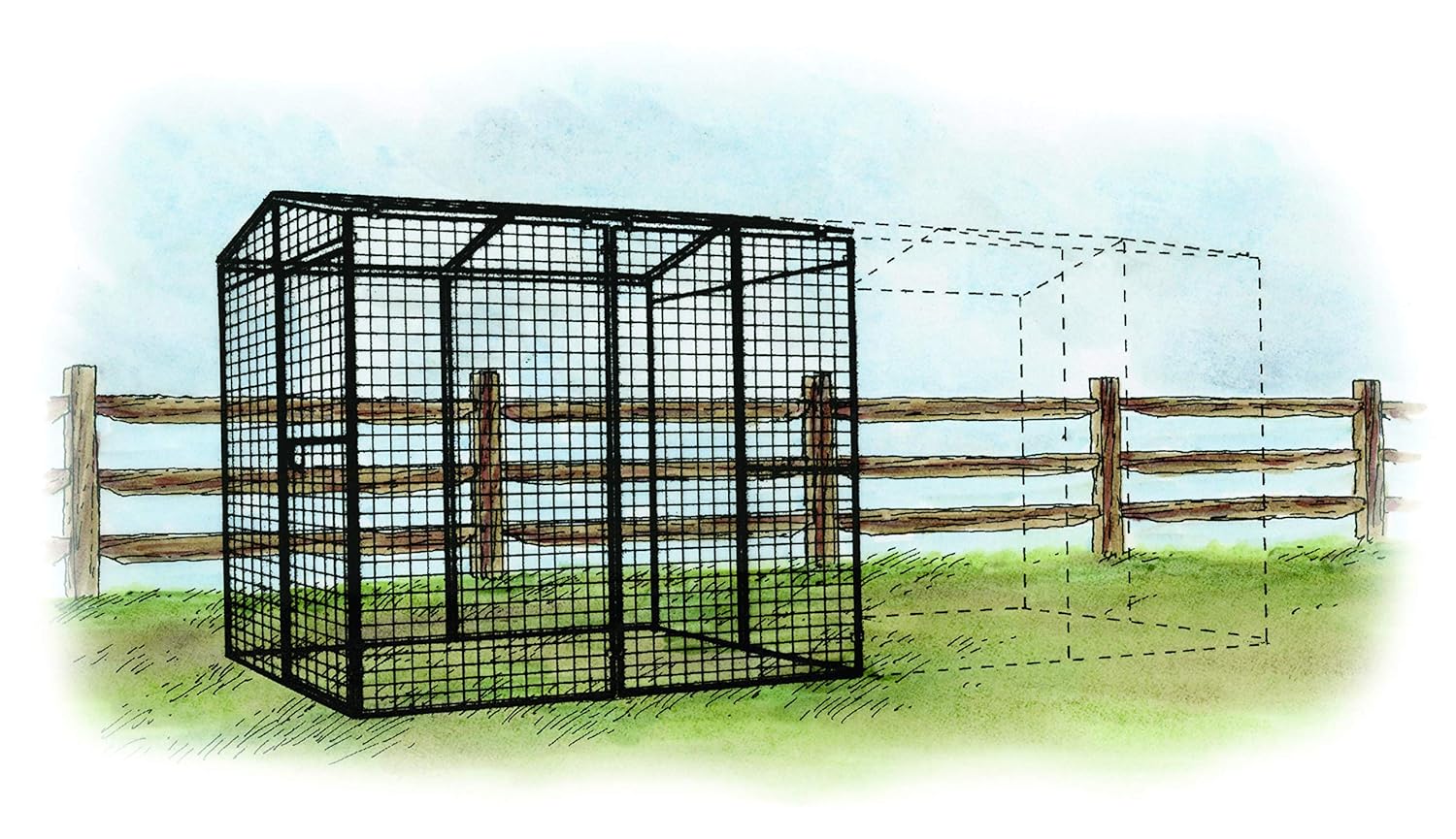 Regular 16 ft. Chicken Run – 7' Wx16'Lx4'H- Black Metal Wire Chicken Cage with Easy Assembly – Super Secure Welded Top – Corrosion-Proof Pen and Durable Construct – Chicken Coop Not Included