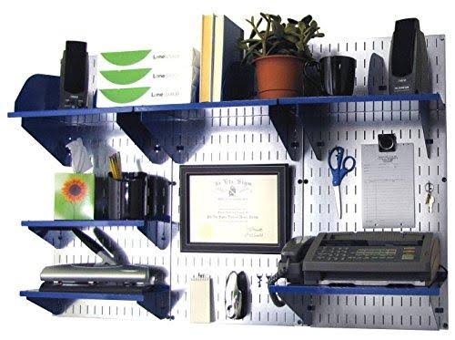 Wall Control Office Wall Mount Desk Storage and Organization Kit; Black and White