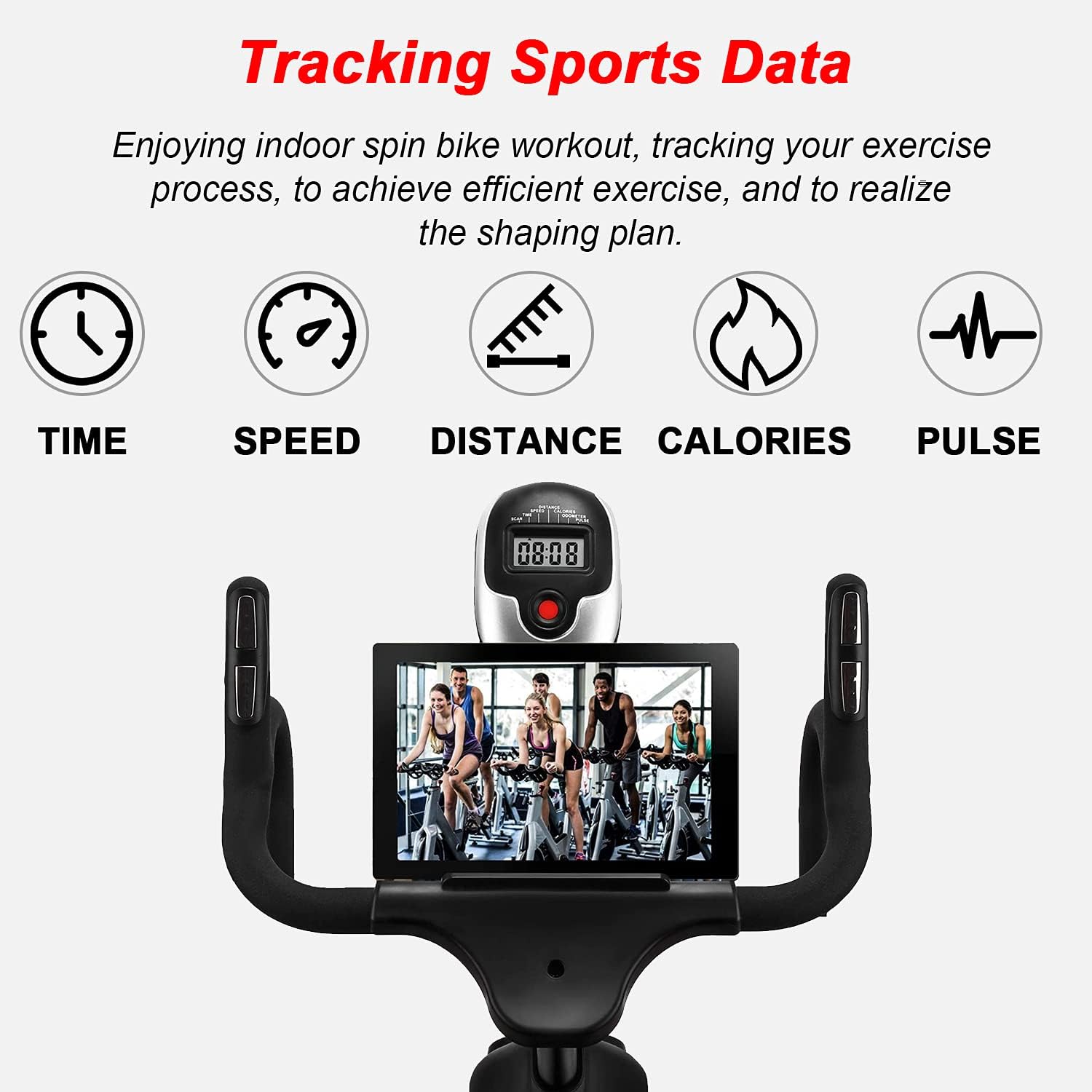 Exercise Bike, DMASUN Indoor Cycling Bike Stationary, Comfortable Seat Cushion, Multi - grips Handlebar, Heavy Flywheel Upgraded Version (Black)