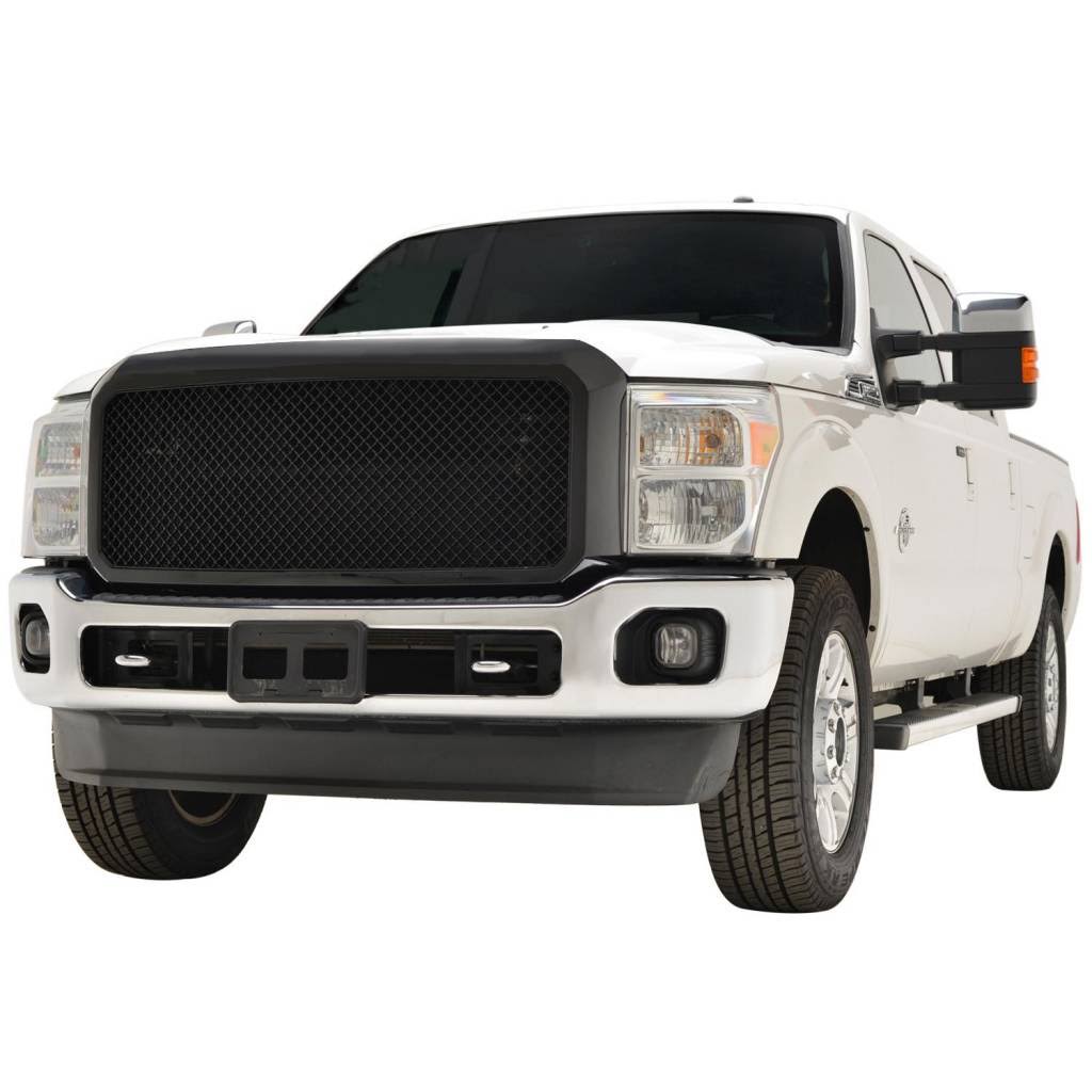 EAG 1FSAG01 Mesh Front Hood Grille ABS Replacement Upper Full Grill Fit for 11-16 Ford F250/F350 Super Duty