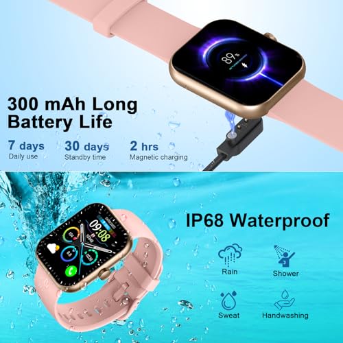 Smart Watch(Answer/Make Call), 1.96 HD Smartwatch for Men Women, 2025 New Fitness Watch with 112+ Sport Modes, Heart Rate, Sleep Monitor, Pedometer, IP68 Waterproof Activity Tracker for Android iOS