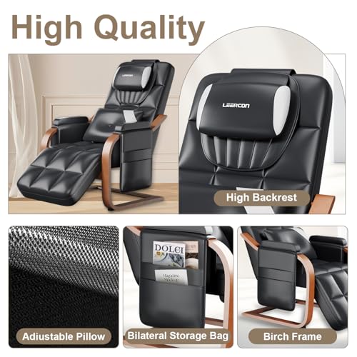 Massage Chair Full Body, L-Track 4D Zero Gravity Shiatsu Heating Massage Recliner Chair,PU Leather,Adjustable Footrest for Study, Office, Living Room，Assembly Required