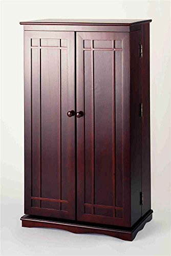 Solid Oak Multimedia Storage Cabinet with Classic Mission Style Doors, Espresso