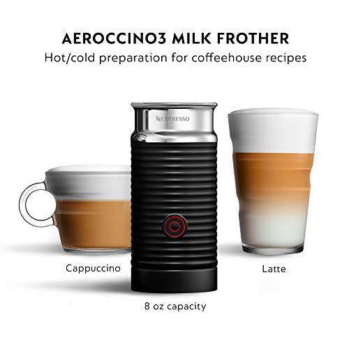 Nespresso Vertuo Plus Coffee and Espresso Maker by Breville, Ink Black with Aeroccino Milk Frother