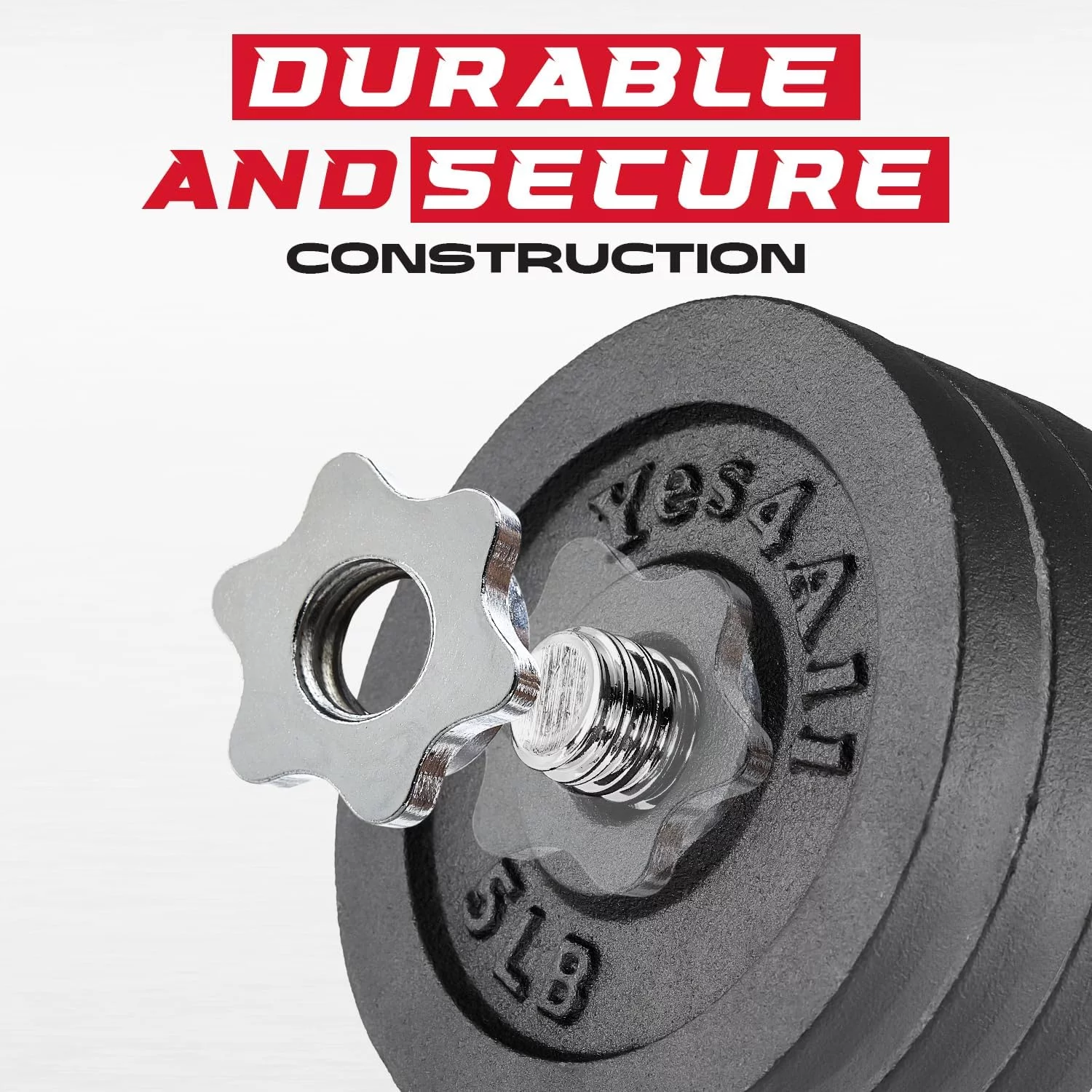 Yes4All 105 lbs Adjustable Dumbbell Weight Set For Home Gym, Cast Iron Dumbbell, Pair