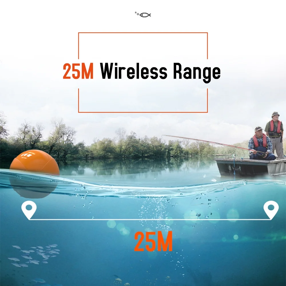 Andoer Wireless BT Smart Fish Finder Portable Sonar Fishfinder for Kayak Boat Fishing