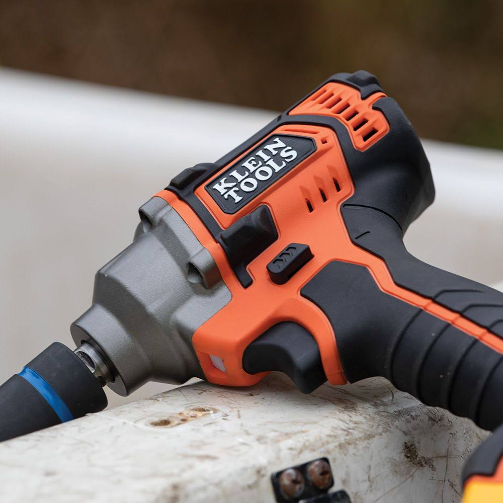 Klein Tools BAT20CW - Battery-Operated Compact Impact Wrench, 1/2-Inch Detent Pin, Tool Only