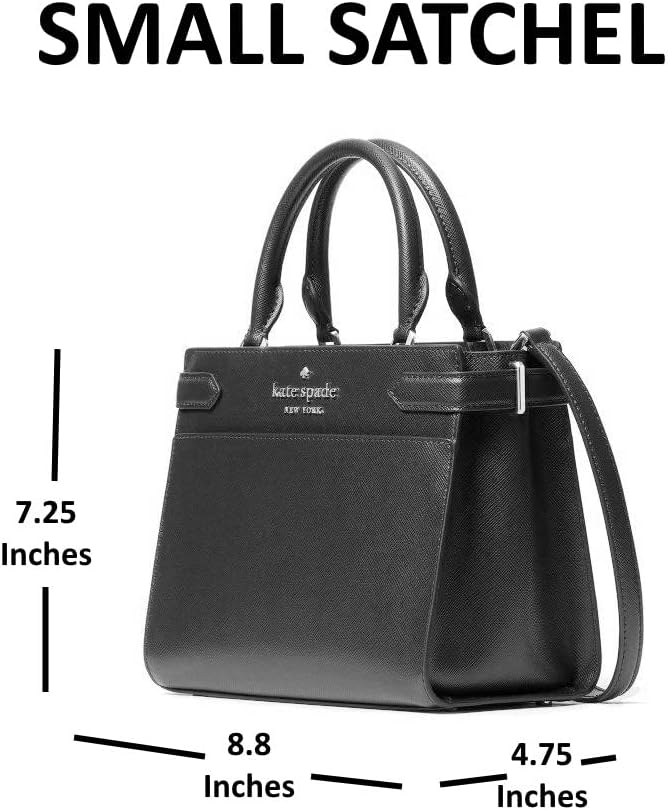 Kate Spade New York Staci Small Saffiano Leather Satchel Bag in Black