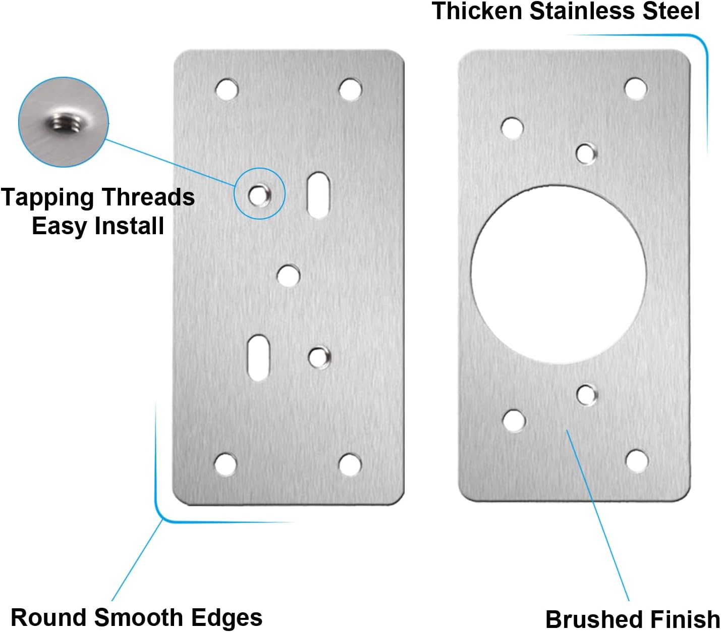 12-Pack Hinge Repair Kit - Cabinet Hinge Repair Plate Stainless Steel Door Hinge Repair Kit, Hinge Fixing Plate for Kitchen Cabinet Hinge Repair Brackets with Mounting Screws