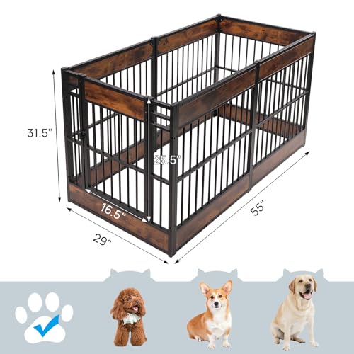 Dog Playpen, 31.5" Height Dog Pen Indoor, Heavy Duty, Safe and Sturdy, Furniture Style Puppy Pen