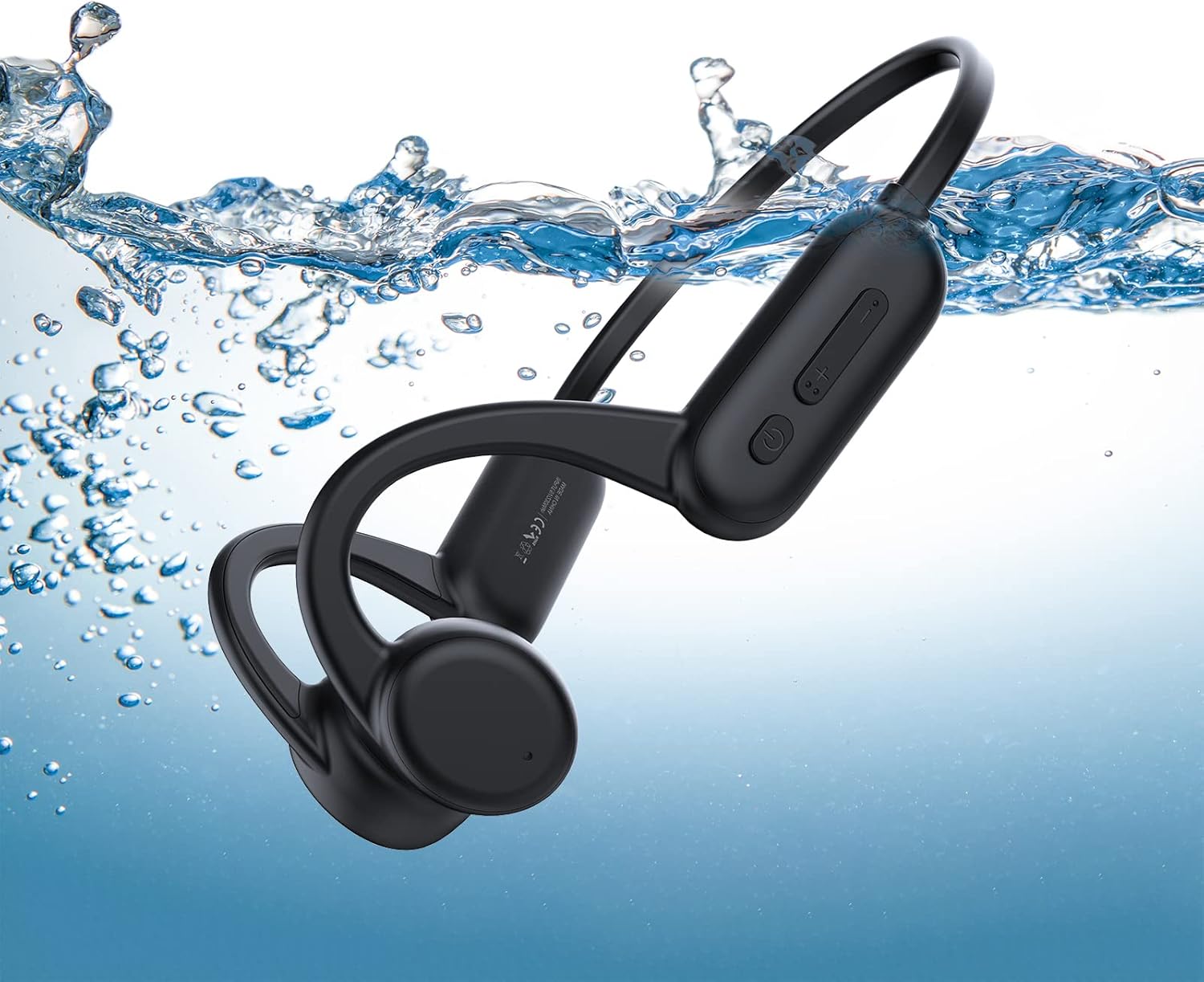 Bone Conduction Headphones Waterproof Headphones for Swimming Headphones Bluetooth Open Ear Headphones IPX8 Underwater with Microphones, 8G Memory (New Blue)