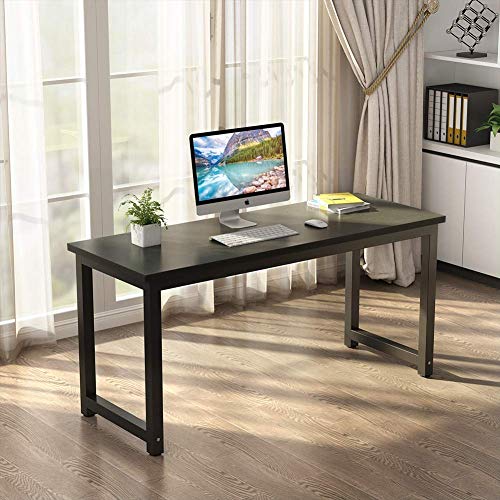 Tribesigns Modern Computer Desk, 63 x 31.5 inch Large Executive Office Desk Computer Table Study Writing Desk Workstation for Home Office, Spliced Desktop, White