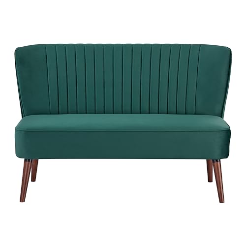 Artdeco Home Loveseat Sofa Mid-Century Modern Armless Love Seat Accent Chair, Cushioned with Comfortable and Supportive Foam, for Small Space (Velvet Gray, Accent Chair)