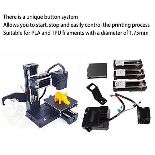 FDM Mini 3D Printer, High Accuracy Improve Spatial Imagination 3D Printer, Quick Assembly Mini 3D Printer for Beginners for Household