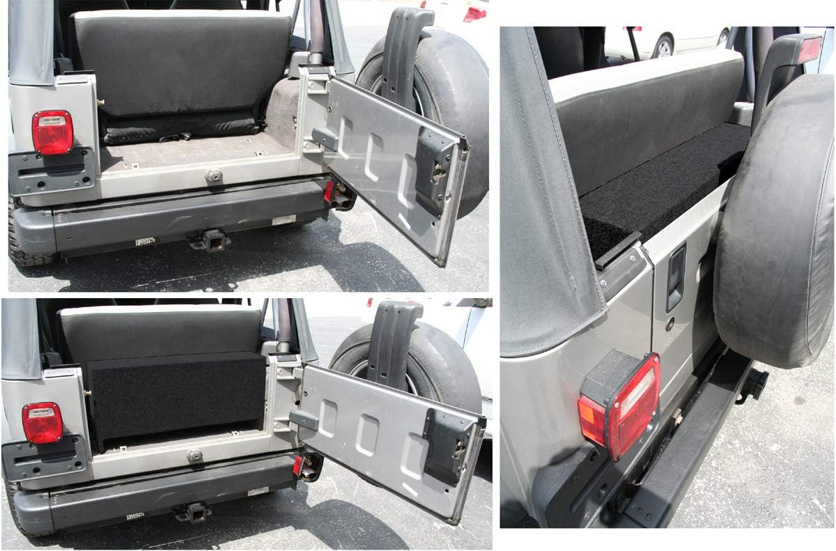 American Sound Connection Compatible with Jeep Wrangler YJ & TJ 1987-2006 Dual 10 Subwoofer Speaker Box Enclosure - Armor Coated