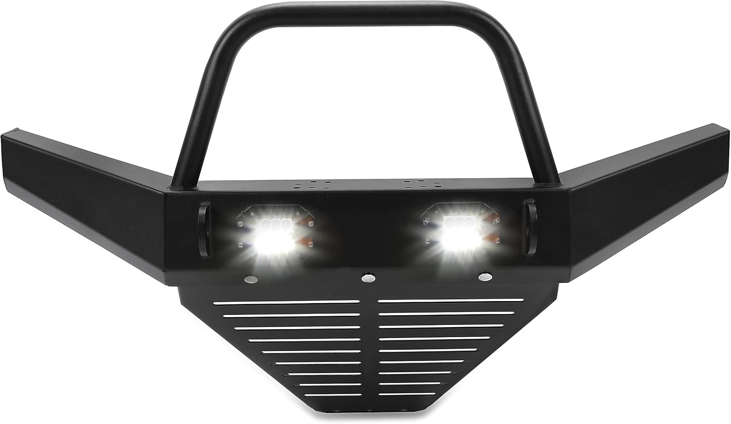 KUAFU Front Bumper Winch Bumper w/LED Lights Compatible with 2010-2021 Polaris Ranger 400 500 800 Mid Size Ranger 570 Full Size/Mid Size