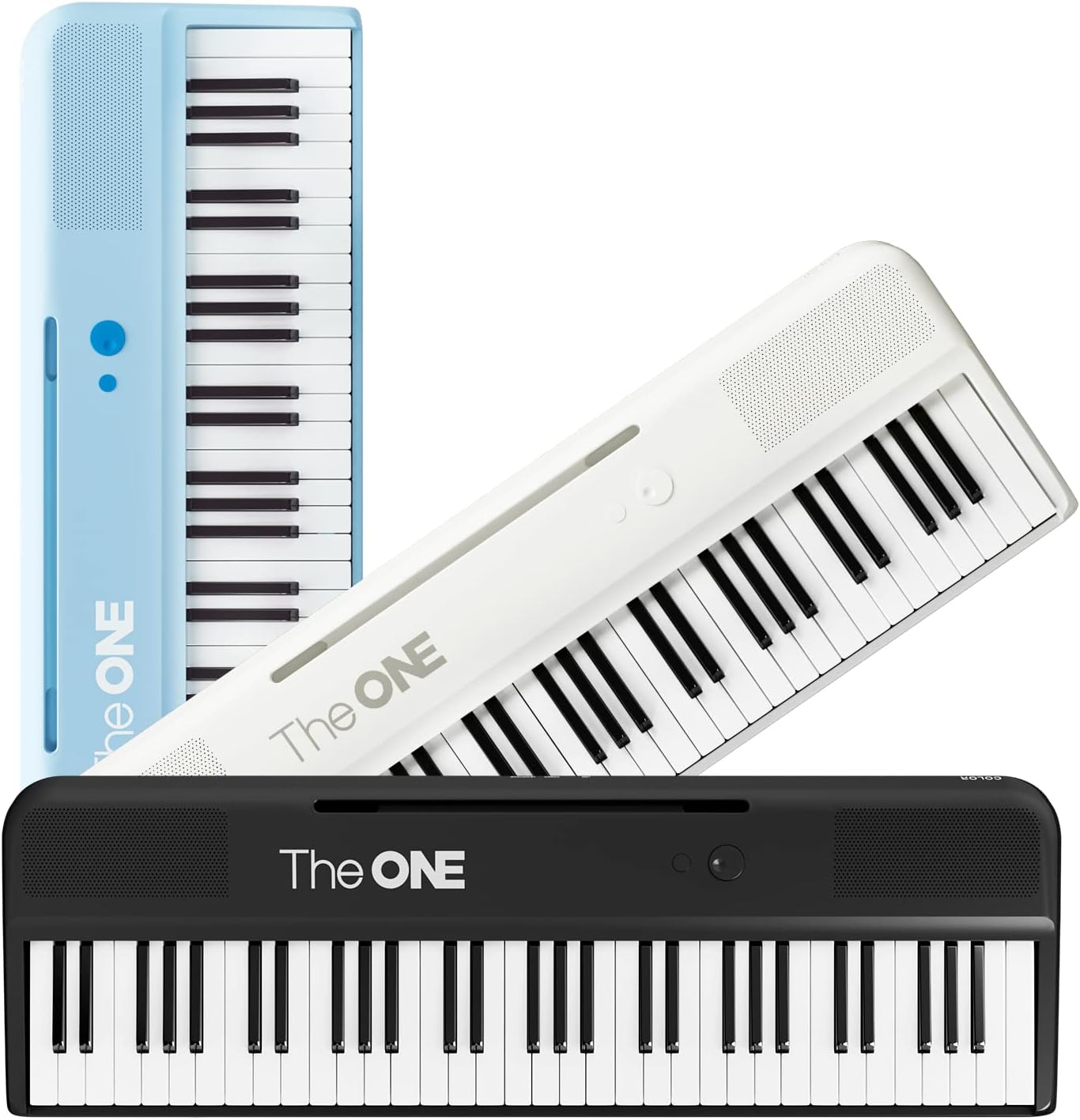 The ONE Smart Keyboard COLOR 61 Lighted Keys Piano Keyboard, MIDI Electric Piano for Beginners with 256 Tones, 64 Polyphony, Built-in LED Lights and Free Apps (Yellow)