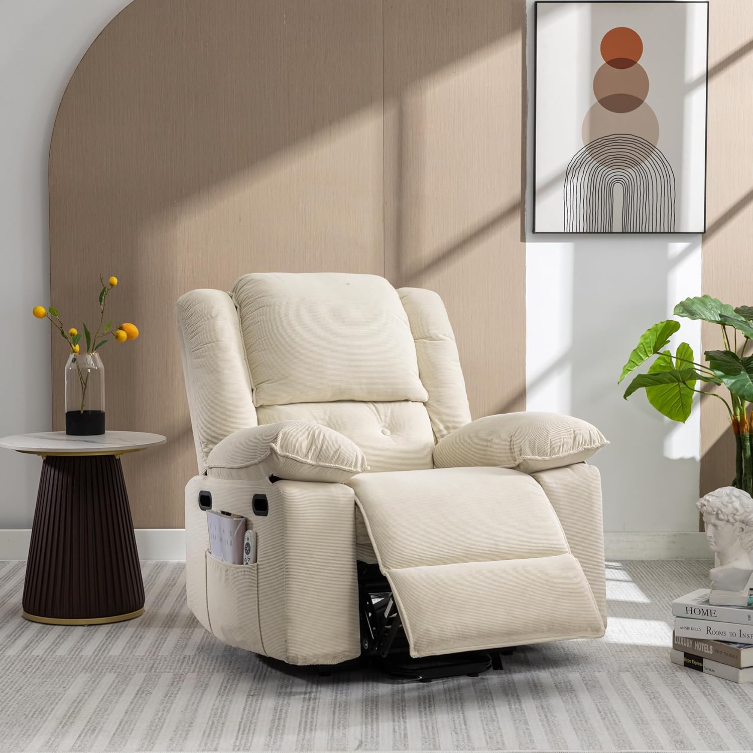 Euphoria Power Lift Massage Recliner Chair - Beige