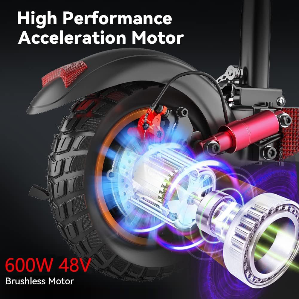 Electric Scooter for Adults,Electric Scooter with Seat,E Scooter Commuting with 10 inch Air Tire 600W Motor,31 Miles Max Range & 28 Mph Top Speed