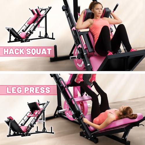 RitFit Leg Press Hack Squat Machine, Professional Adjustable Leg Press Machine for Home Gym with Linear Bearing, Specialty Hack Squat Machine for Full Lower Body Workout with Weight Storage Posts