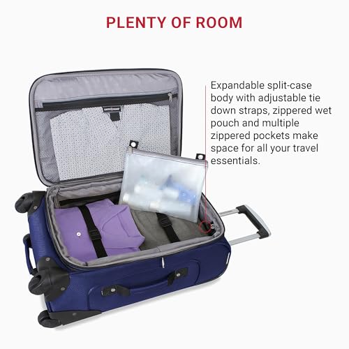 SwissGear Sion Softside Expandable Luggage, Black, Checked-Large 29-Inch