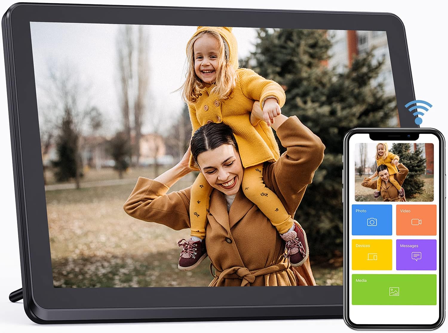 Digital Photo Frame with 8.1 Inch 1920x1080 FHD IPS Screen - Hauyince Digital Picture Frames with Remote Control, Slideshow, Picture Preview, Adjustable Brightness, Calendar, Using SD Card & USB Drive
