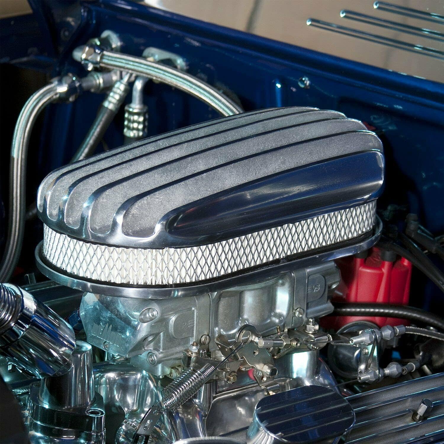 15" Oval Full Finned Air Cleaner With Element - VPAA151 street custom,Strict QC & Fitment Tested