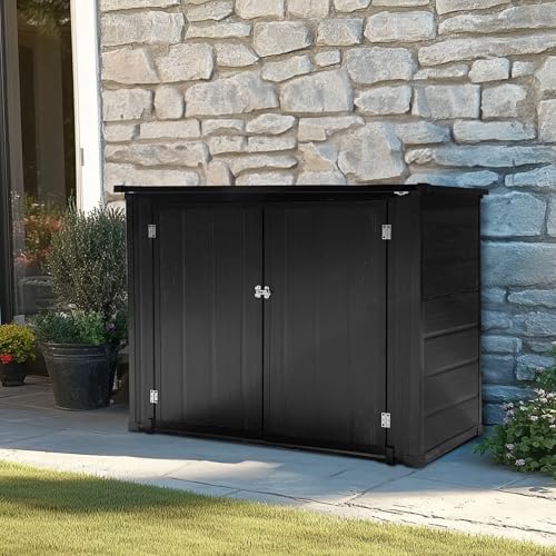 VINGLI Outdoor Storage Shed, Resin Storage Cabinet with Lockable Design, Weatherproof Tool Shed with HDPE Material, Resin Deck Box for Garden Tools, Pool Equipment, Garbage Cans, White (59 Cu.ft)