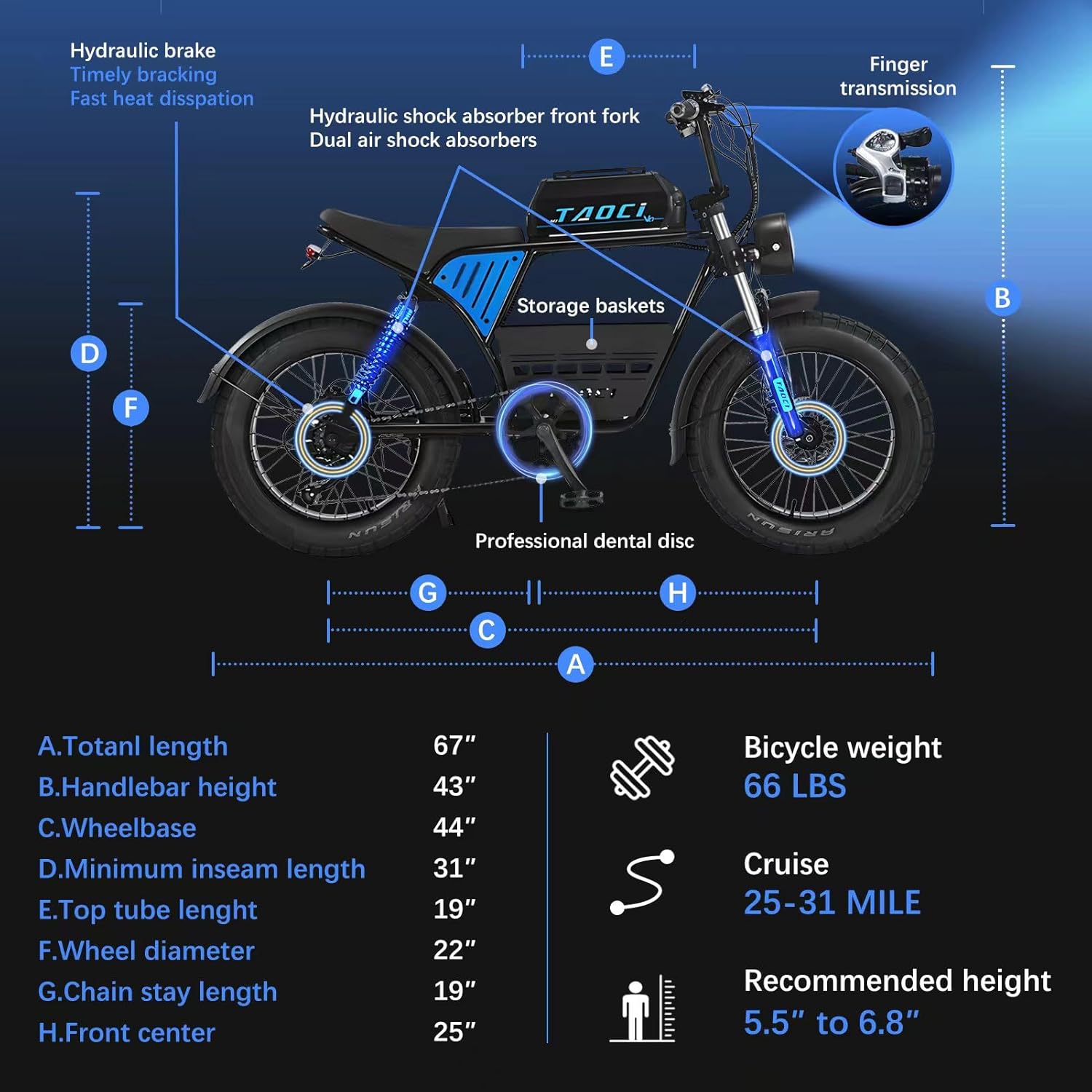 2000W Electric Bike for Adults,35MPH AWD Dual Motor Electric Mountain Bike,48V23Ah Removable Battery,26" Fat tire Electric Bicycles,with Suspension Fork,21 Speed Gears