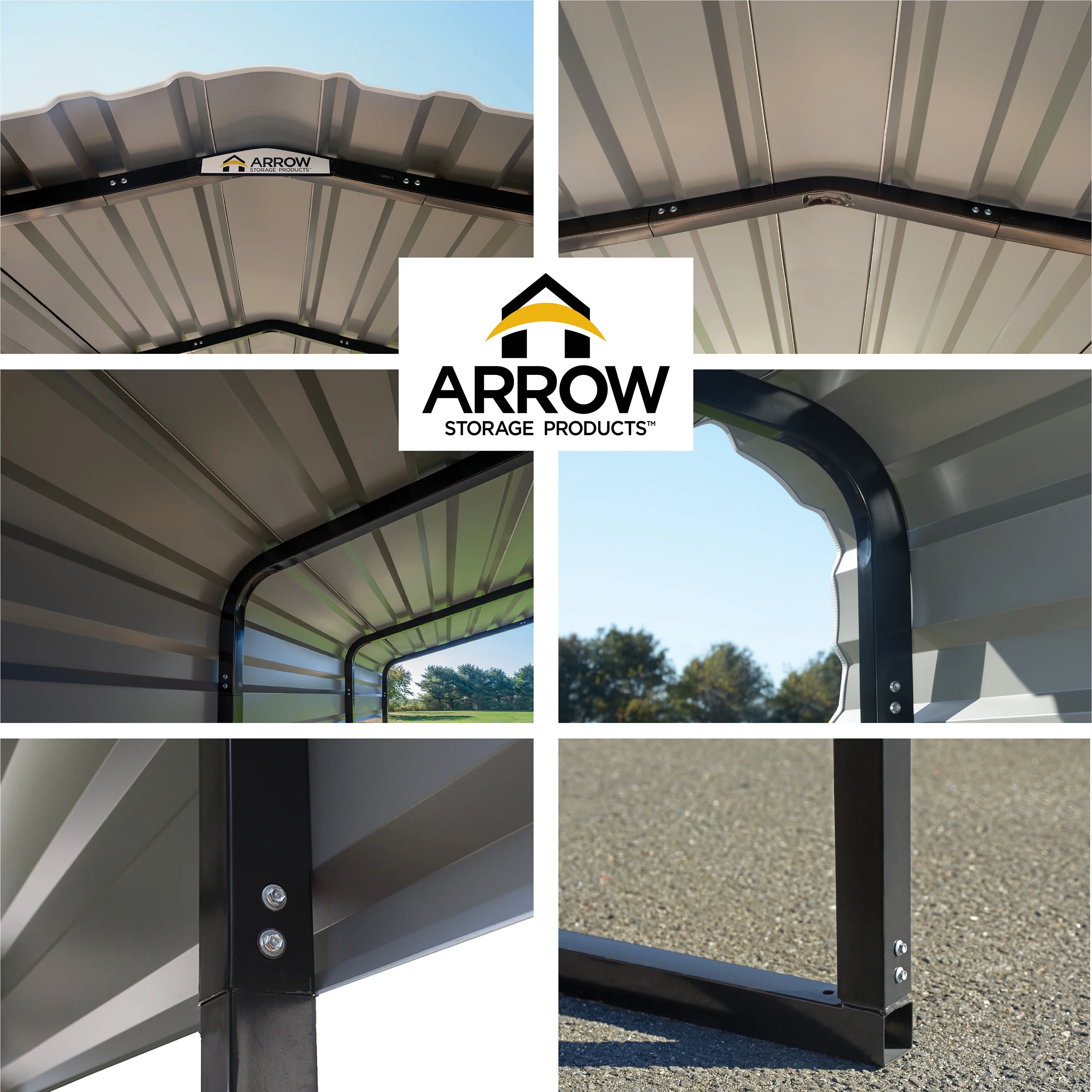 Arrow Carport, 10 ft. x 29 ft. x 9 ft. Charcoal