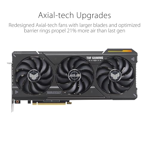 ASUS TUF Gaming GeForce RTX ™ 5070 12GB GDDR7 OC Edition Gaming Graphics Card (PCIe® 5.0, HDMI®/DP 2.1, 3.125-slot, Military-Grade Components, Protective PCB Coating, axial-tech Fans)