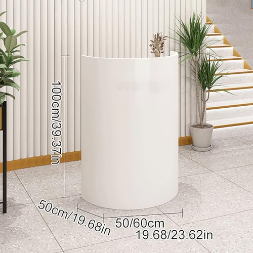 Semicircular Reception Counter Table Retail Checkout Counter Table with Drawers and Cabinets Company Counter Front Desk for Office Reception Room Lobby Beauty Salon Clothing Store.(Pink,50x50x100cm)