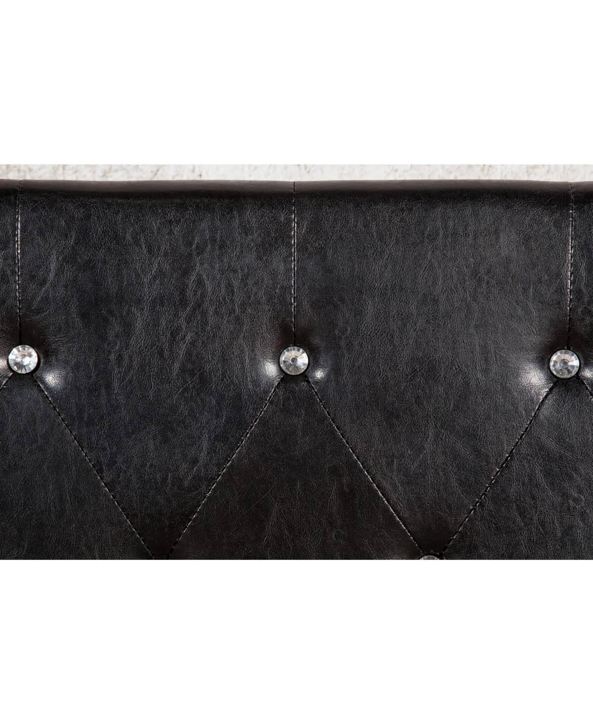 Kylen Twin Tufted Leather Headboard - Black
