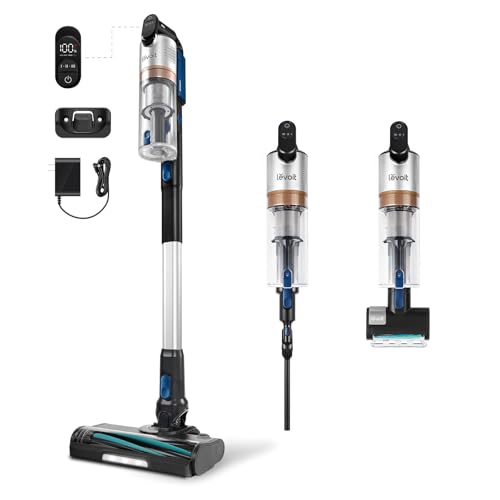 LEVOIT Cordless Vacuum Cleaner, Stick Vac with Tangle-Resistant Design, Up to 50 Minutes, Powerful Suction, Rechargeable, Lightweight, and Versatile for Carpet, Hard Floor, Pet Hair, LVAC-200