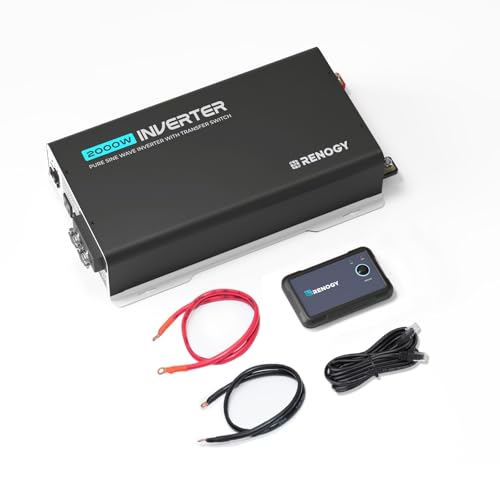 Renogy Inverter PUH, 3000W Pure Sine Wave Power Inverter with UPS Transfer Switch & Bluetooth, 12V DC to 120V AC Converter for RV, Truck, Home,Camping - 6000W Surge Power, Remote Monitoring