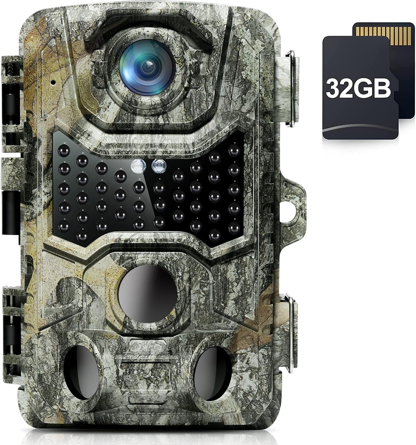 Trail Camera 4K 32MP, Wildlife Camera 120° Monitoring Fast 0.2s Trigger Speed, Hunting Game Cameras w/ Night Vision Motion Activated Waterproof IP66 for Outdoor, 940nm No Glow, 32GB Micro SD Card