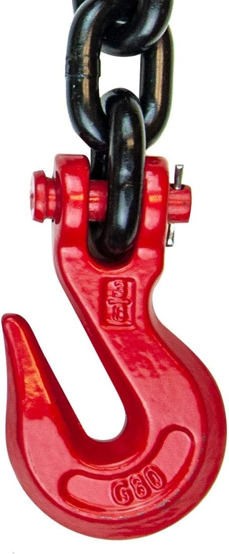 VULCAN Alloy Tow Chain with Forged Long J Hook - Grade 80-3/8 Inch x 6 Foot - PROSeries - 7,100 Pound Safe Working Load