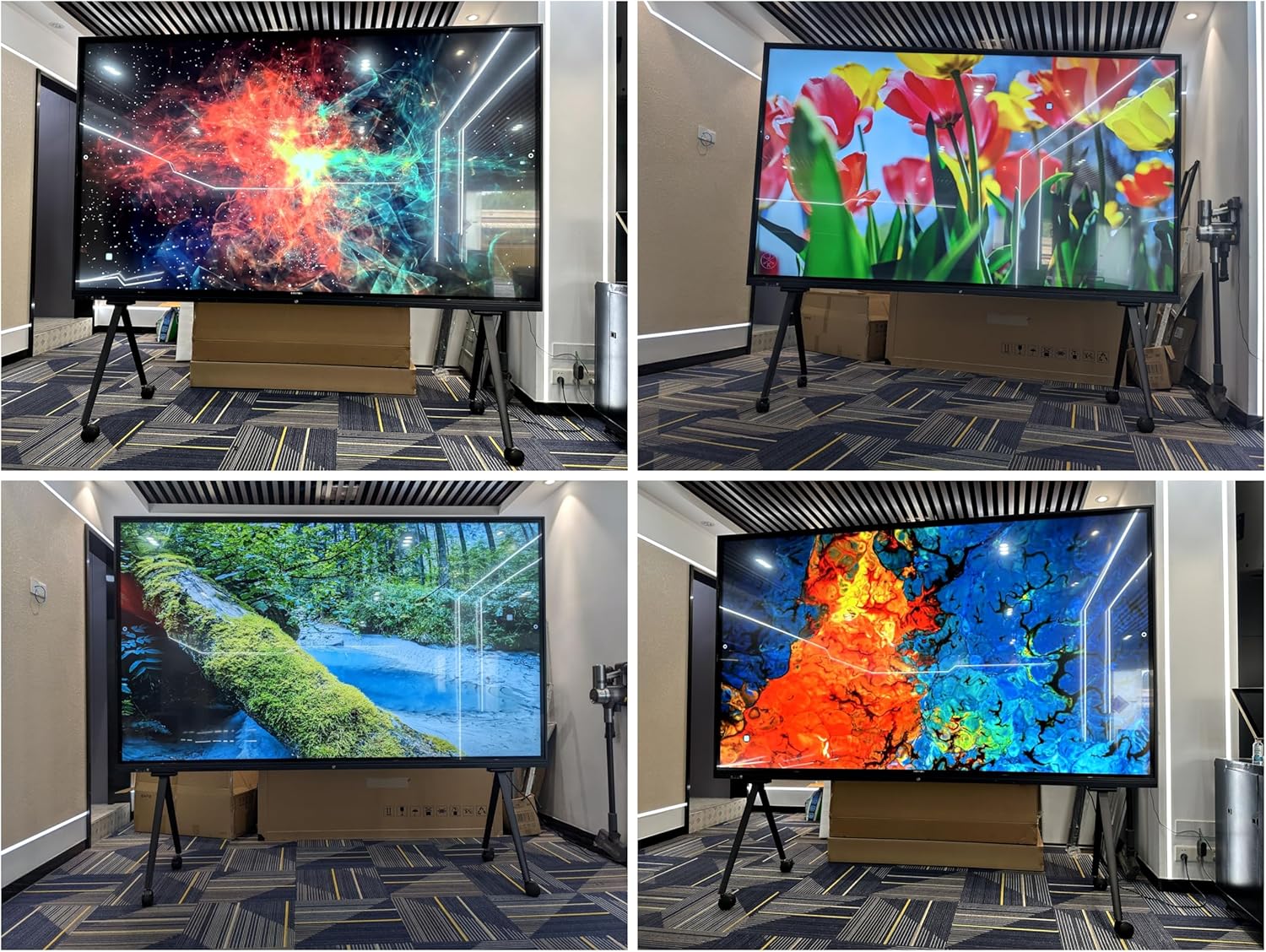 100 Inch Mobile Smart TV Television, LED Screen 4K UHD, A Display Designed to Fit Gracefully Into Any Room for Home Theatre, Entertainment
