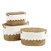 Set of 3 Bunny Williams Nesting Baskets with Scalloped Liner - Ballard Designs