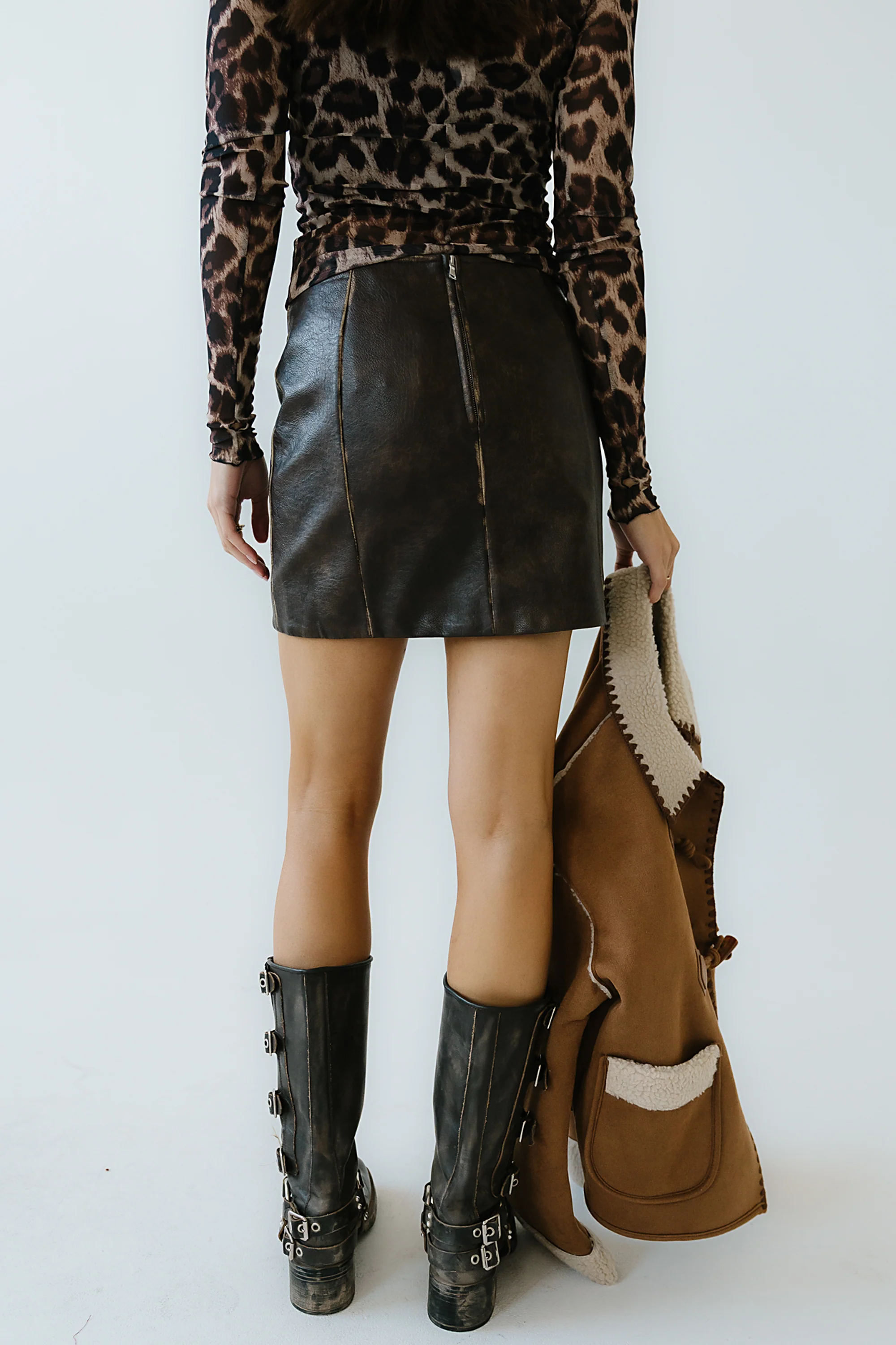 Kelsey Vegan Leather Mini Skirt