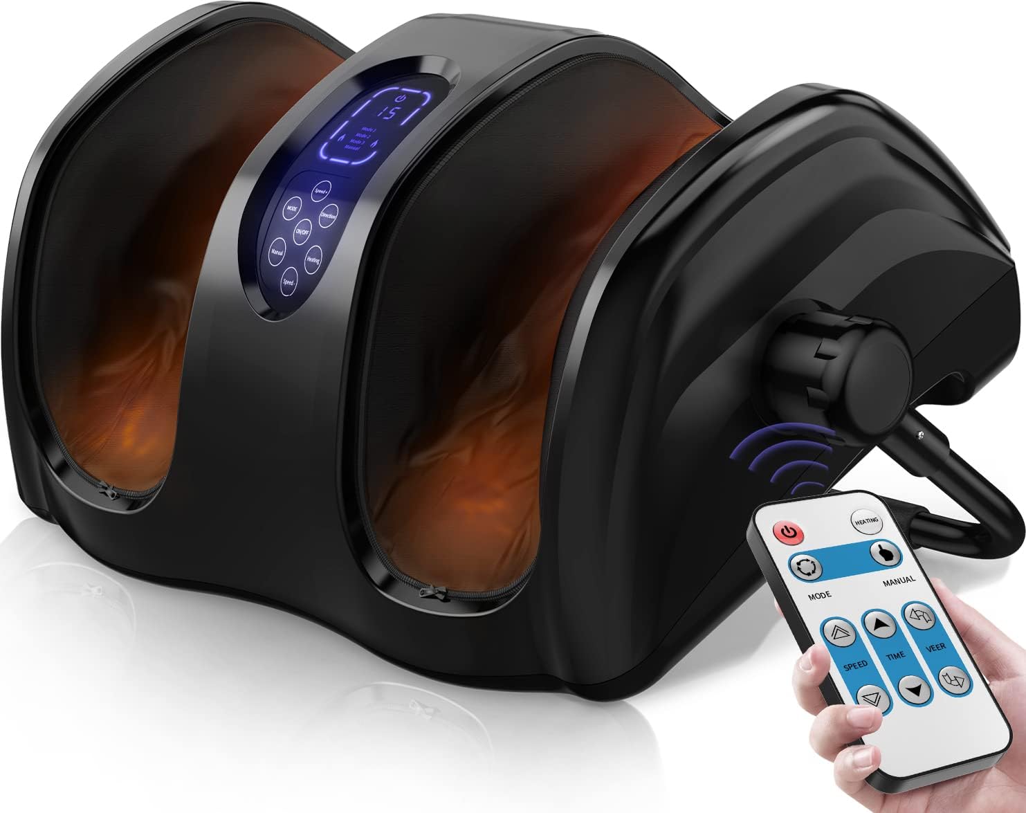 Foot Massager Machine Shiatsu Massager Deep Tissue Electric Massager with Heat, Deep Kneading with Heat Therapy, Increases Blood Flow Circulation.